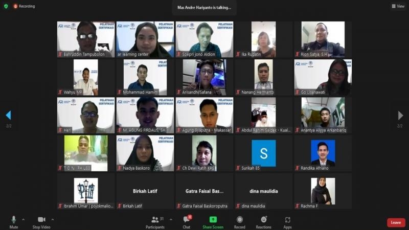 DOSEN FH UBB MENGIKUTI PELATIHAN DASAR ILMU HUKUM (Fundamental Law Science) 