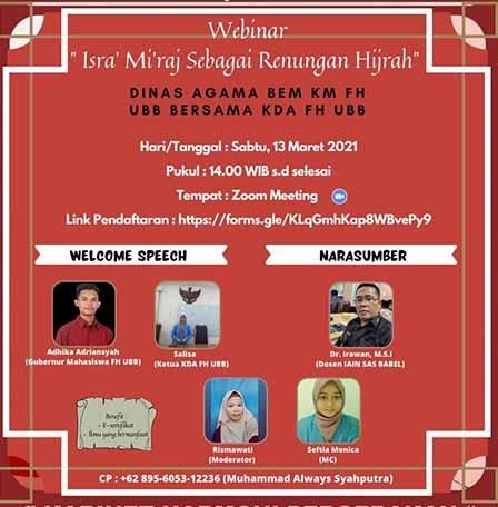 Webinar Keagamaan Isra Miraj Sebagai Renungan Hijrah