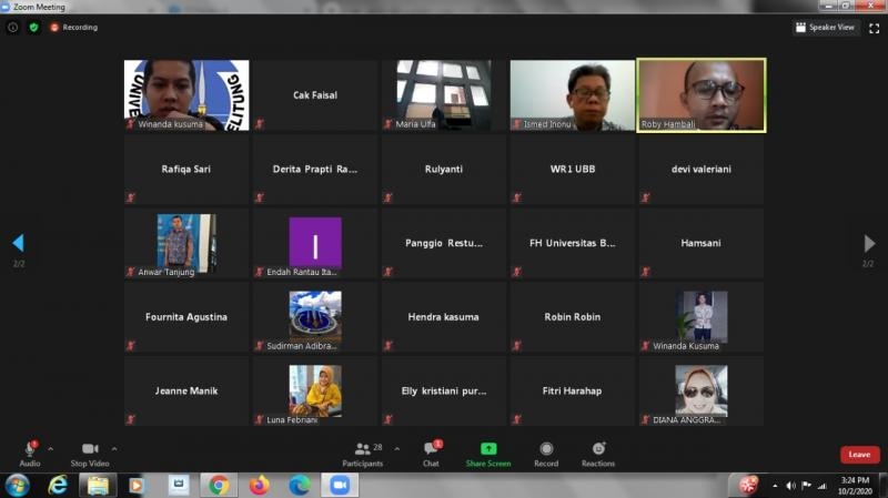FH UBB Gelar Workshop Penyusunan Kurikulum Magister Hukum