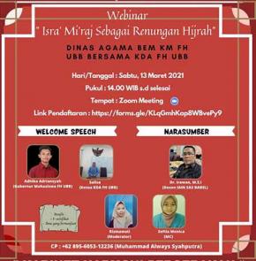 Webinar Keagamaan Isra Miraj Sebagai Renungan Hijrah